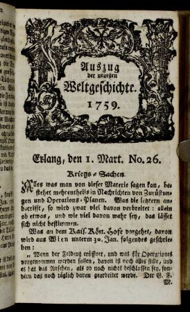 Erlang, den 1. Mart. No. 26. - No. 30.