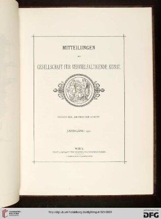 Mitteilungen der Gesellschaft für vervielfältigende Kunst