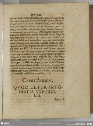 Caput Primum, Quod Detur Impotentia Coniugalis