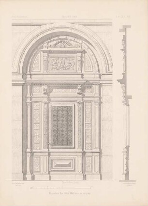 Villa Meißner, Leipzig: Ansicht Tür (aus: Architektonisches Skizzenbuch, H. 148/1, 1878)