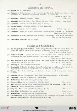 Galanterien und Diverses (Nr. 498-507)