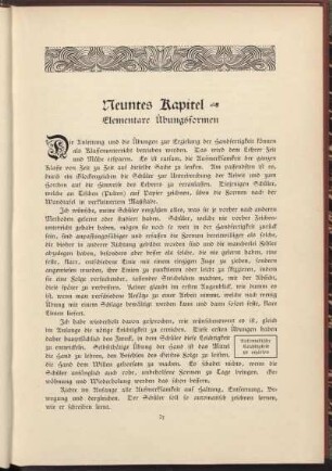 Neuntes Kapitel - Elementare Übungsformen