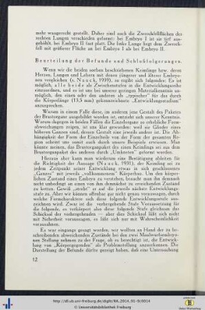 Beurteilung der Befunde und Schlußfolgerungen.