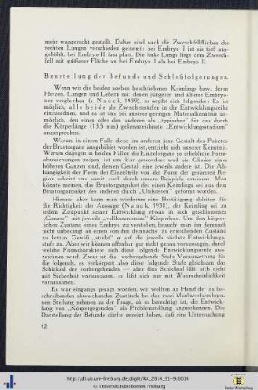 Beurteilung der Befunde und Schlußfolgerungen.