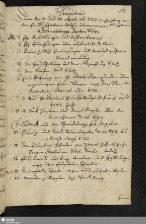[Verzeichnisse von Skripturen, 1720-1740]