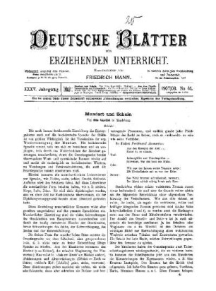 Mundart und Schule : (Schluß)