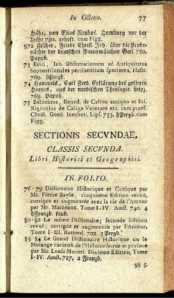 Classis Secunda.
