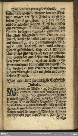 Das neun und zwantzigste Gespräch