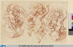 Drei Studien für eine Entführung (die Zeit entführt die Wahrheit oder Boreas entführt die Orithyia)