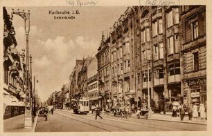 Postkartenalbum mit Motiven von Karlsruhe. "Karlsruhe in Baden. Kaiserstraße"
