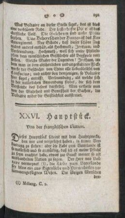 XXVI. Hauptstück. Von der französischen Nation