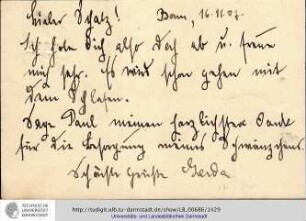 Postkarte vom 16.11.1907