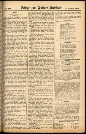 Zweite Ausgabe vom Samstag, den 09. Oktober 1880.