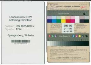 Entnazifizierung Wilhelm Spangenberg , geb. 26.08.1890 (Steiger)