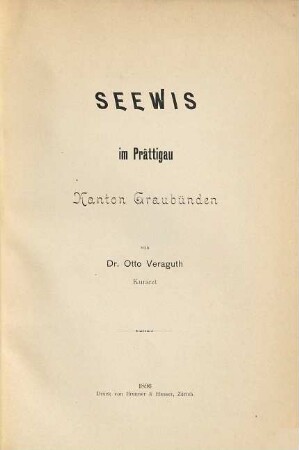 Seewis im Prättigau : Kanton Graubünden