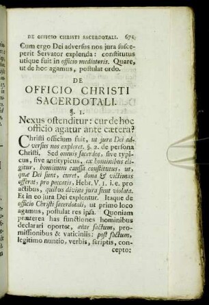 De Officio Christi sacerdotali.