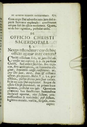 De Officio Christi sacerdotali.