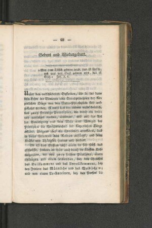 Geburt und Wiedergeburt.