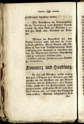 Kommerz und Handlung.