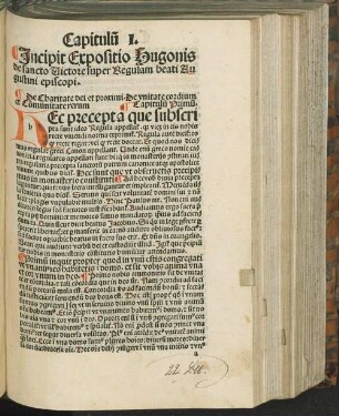 Incipit Expositio Hugonis de Sancto Victore Super Regulam beati Augustini episcopi