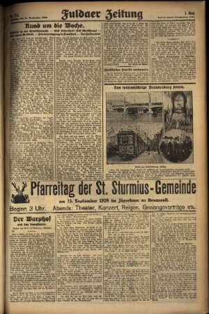 Dritte Ausgabe vom Sonntag, den 15. September 1929.