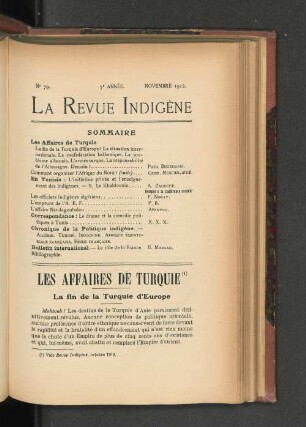 Nr. 79, 7e Année. Novembre 1912.