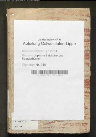 Flur- und Meßbuch der Vogtei Schötmar von 1731