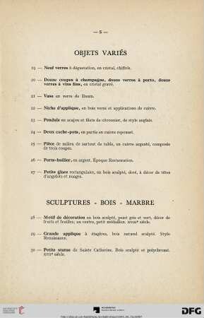 Sculptures - Bois - Marbre (Nr. 28-40)