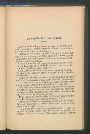 La resolucion del crímen