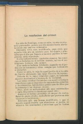 La resolucion del crímen