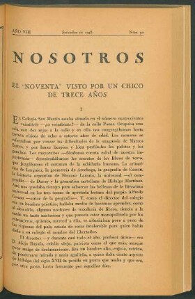 El "Noventa" visto por un chico de trece años