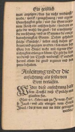 Anleitung wider die anfechtung/ als seistu von Gott verlassen.