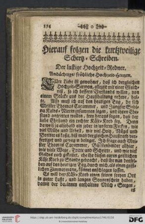 Hierauf folgen die kurtzweilige Schertz = Schreiben.