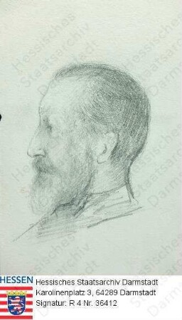 Erbach-Schönberg, Gustav Ernst Fürst zu (1840-1908) / Porträt im Profil, Kopfbild