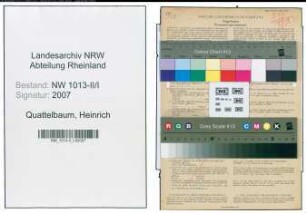 Entnazifizierung Heinrich Quattelbaum , geb. 28.06.1896 (Schleifer)