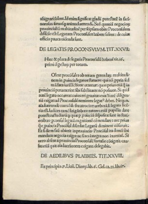 De Legatis Proconsulum. Tit. XXVII.