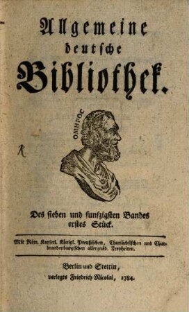 Allgemeine deutsche Bibliothek. 57. 1784