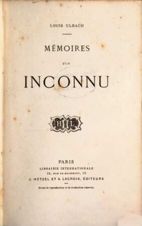 Mémoires d'un inconnu