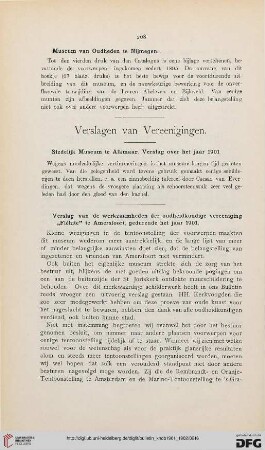 Verslagen van Vereenigingen