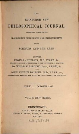 The Edinburgh new philosophical journal. 2. 1855