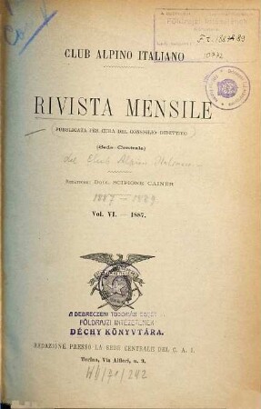 Rivista mensile. 6. 1887
