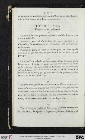 Titre VII: Dispositions générales