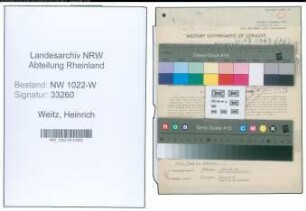 Entnazifizierung Heinrich Weitz , geb. 08.10.1919 (Bahnbeamter)