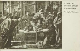 Elymas the sorcerer struck with blindness - The Raphael Cartoons