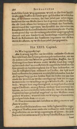 Het XXVI. Capittel