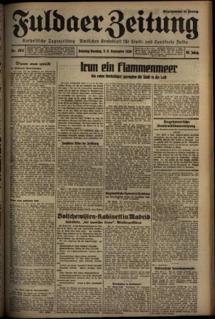 Erste Ausgabe vom Sonntag, den 06. September 1936.
