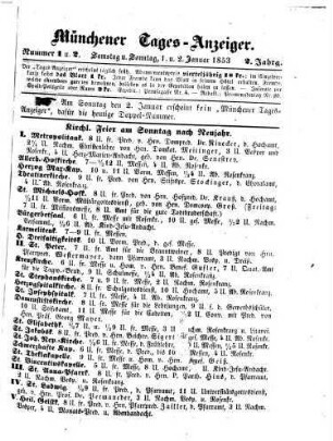 Münchener Tages-Anzeiger : altes Fremdenblatt. 1853,1/6 = Jg. 2