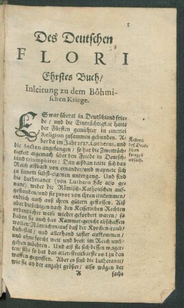 Des Deutschen Flori Ehrstes Buch