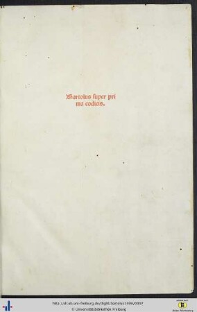Bartolus super prima codicis
