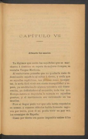 Capítulo VII - Allende los mares.